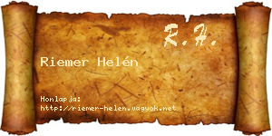 Riemer Helén névjegykártya